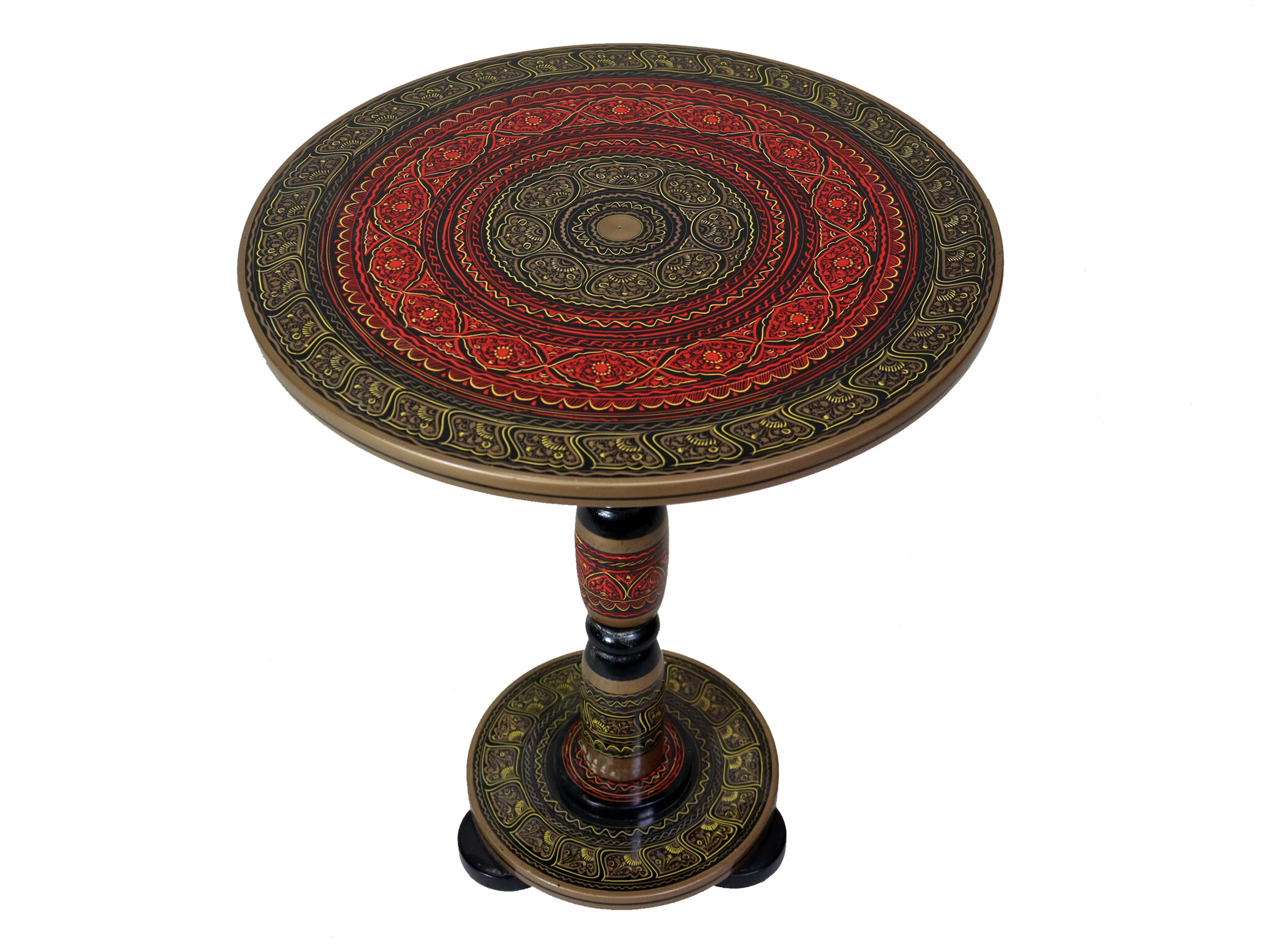 40 cm Ø orientalische handbemalte Lacquerware beistelltisch blumentisch Telefontisch Teetisch Tisch aus Pakistan