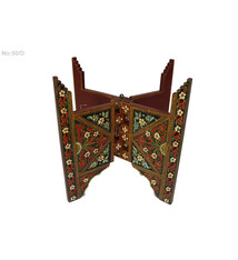 50 cm Ø Egyptian Moroccan Vintage India Table stand Folding Table Base Carved Wooden oriental Coffee MGL 50/D