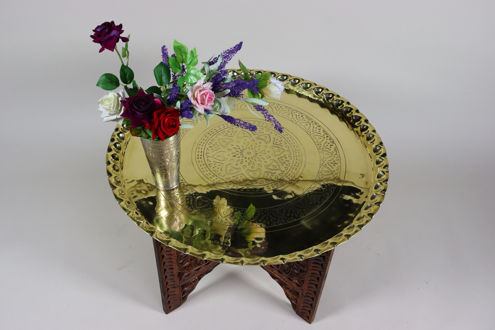 72 cm Ø   ägyptisch marokkanisch orient Messing tablett Teetisch beisteltisch Afghanistan   Nr:NUR/B