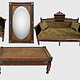 7-piece  Antique Mother of Pearl Inlay  Syrian Sofa set