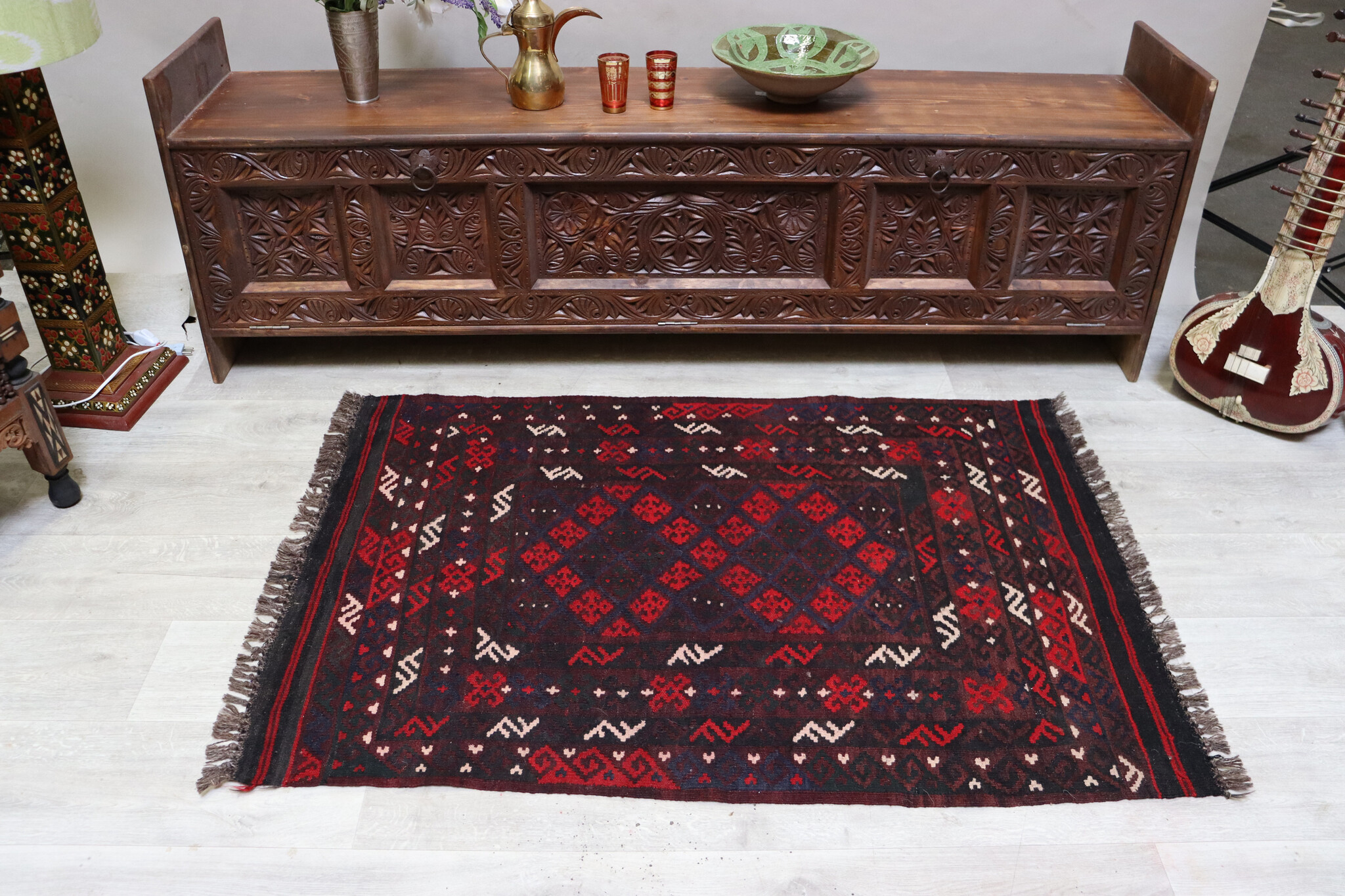 132x92   cm Afghan   nomadic Kilim rug  No:147