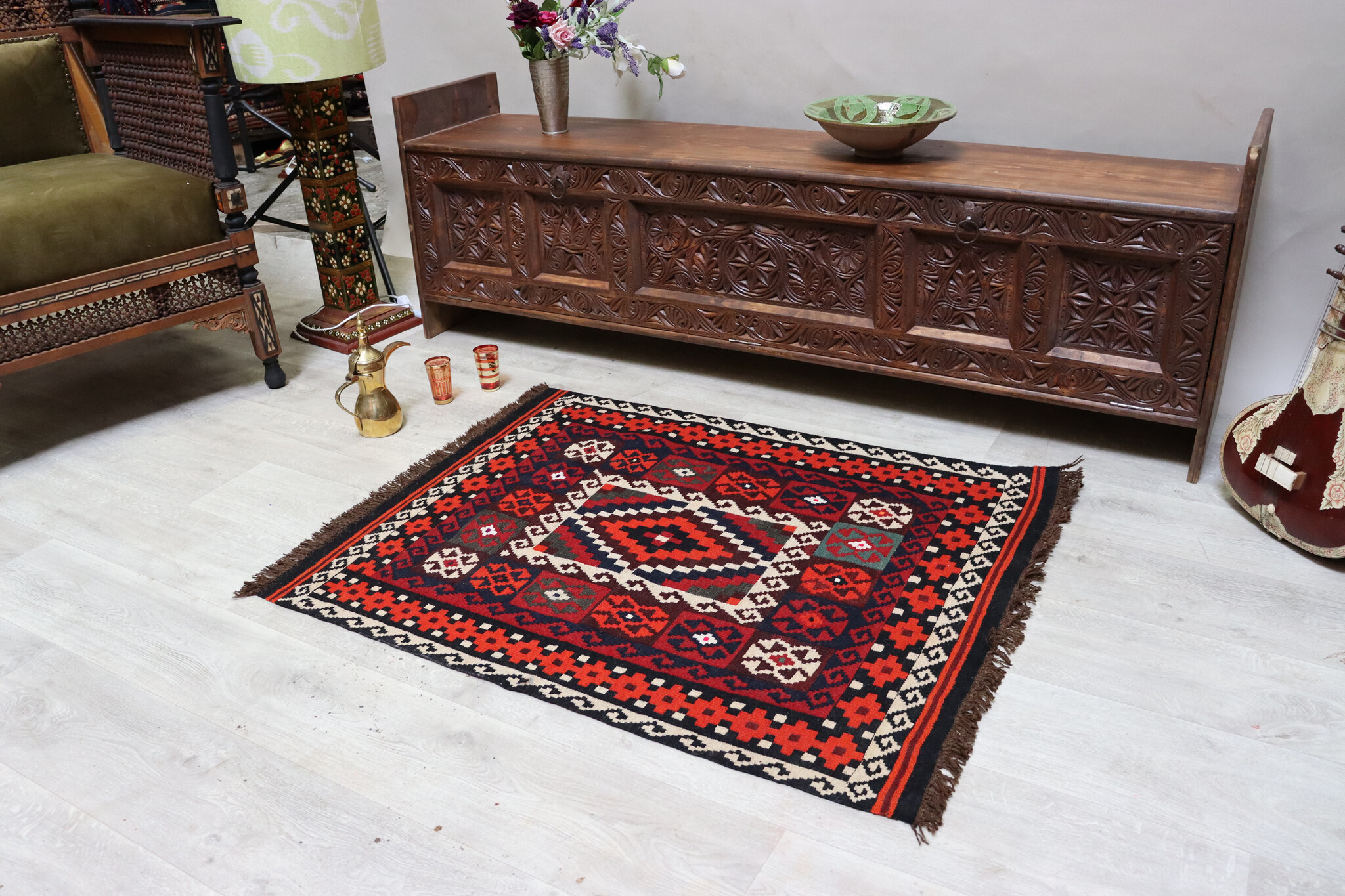 112x88 cm Afghan   nomadic Kilim rug  No:140