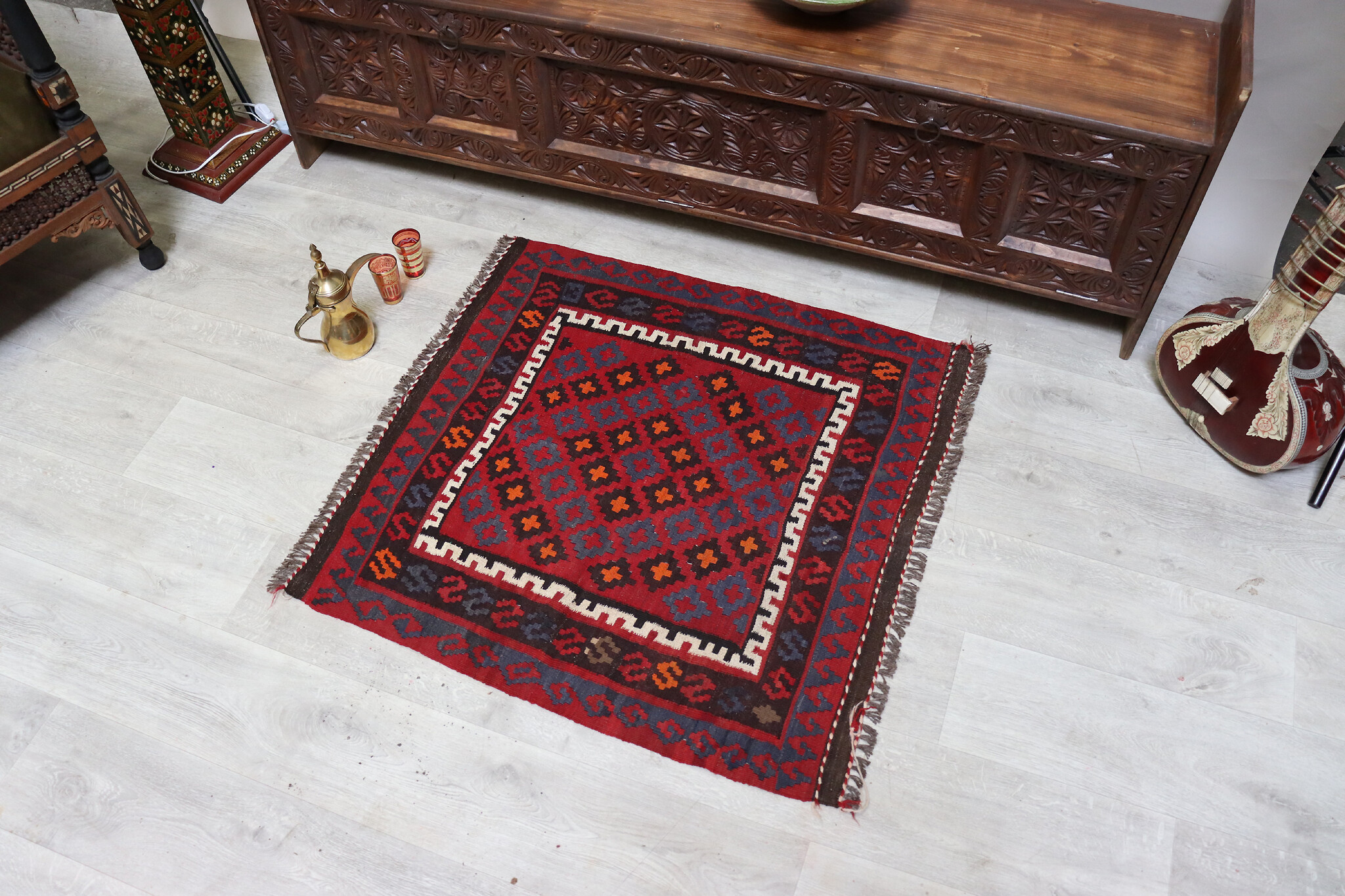 96x94 cm Afghan   nomadic Kilim rug  No:141