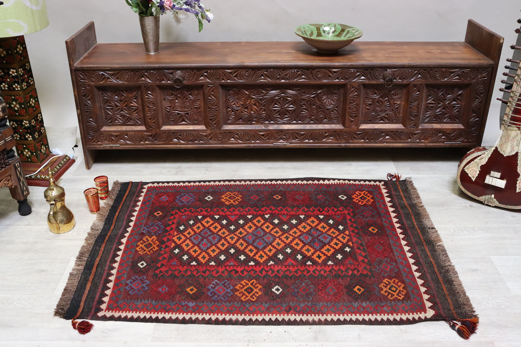 125x88 cm Afghan   nomadic Kilim rug  No:134