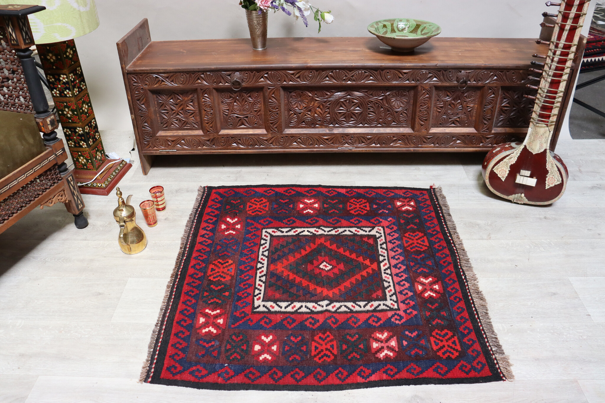 98x98 cm afghan maimana Kelim Nr: 125