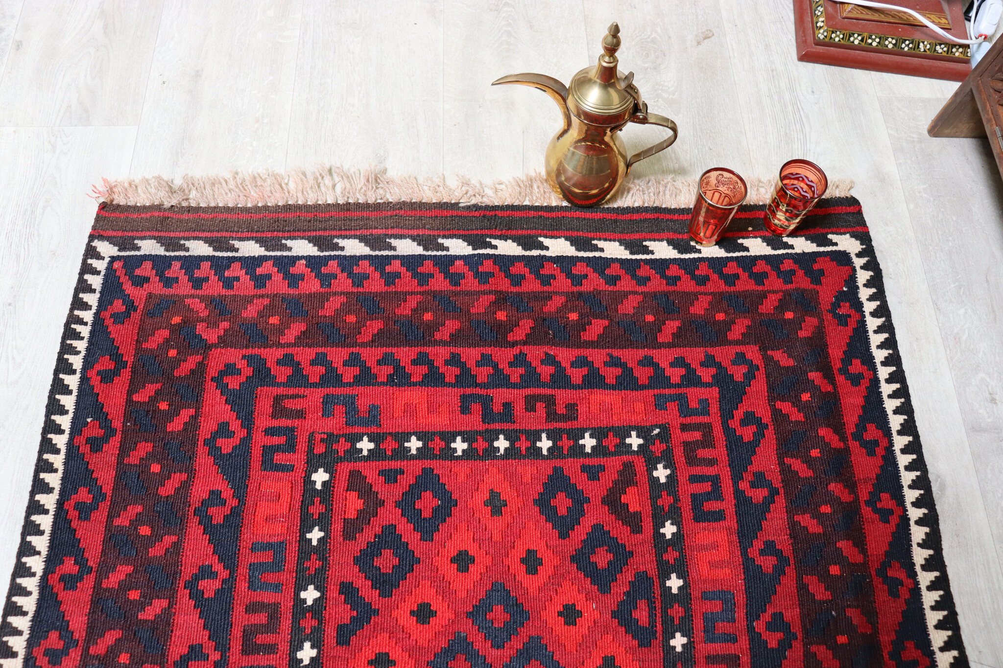 106x98 cm Afghan   nomadic Kilim rug  No:153