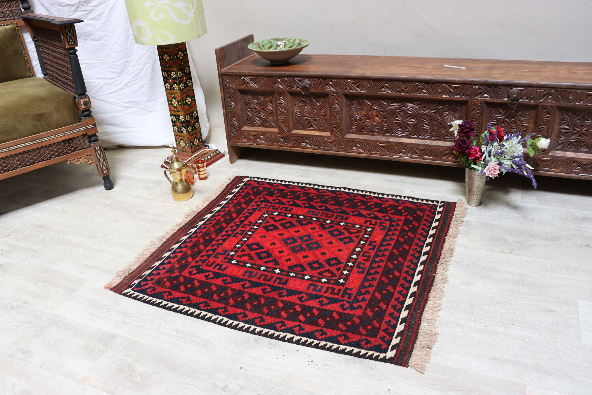 106x98 cm Afghan   nomadic Kilim rug  No:153