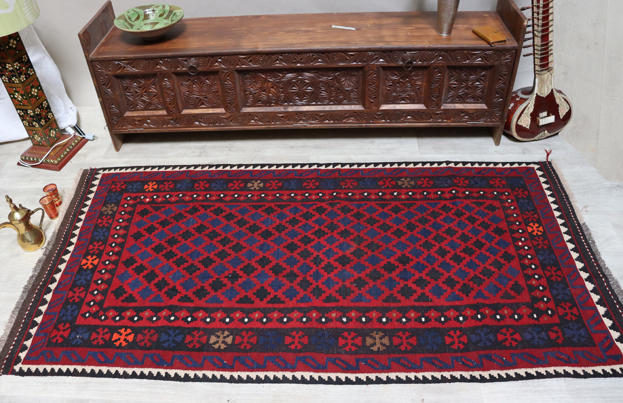 209x107 cm afghan maimana Kelim Nr: 176