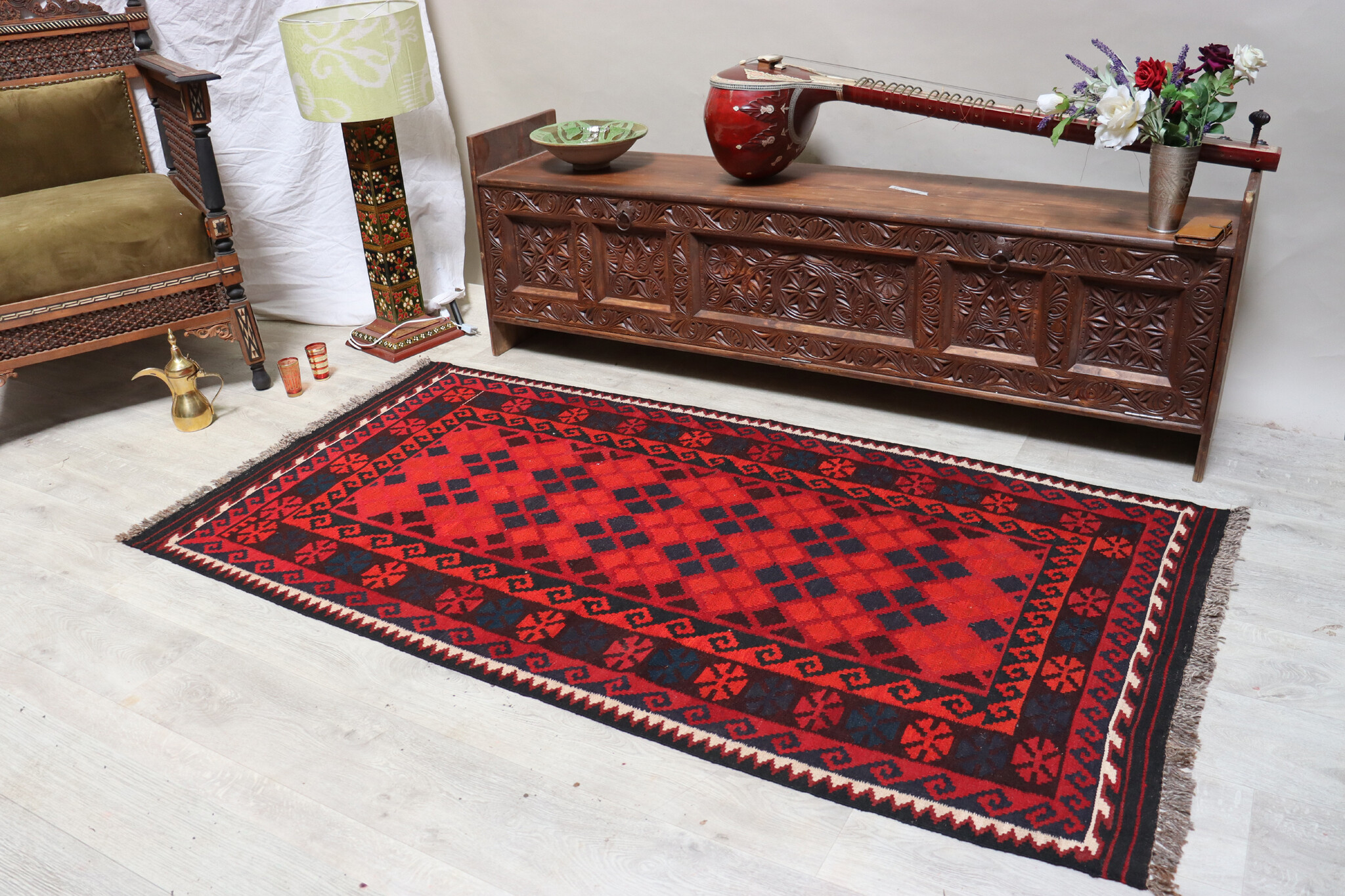 202x102 cm Afghan   nomadic Kilim rug  No:165