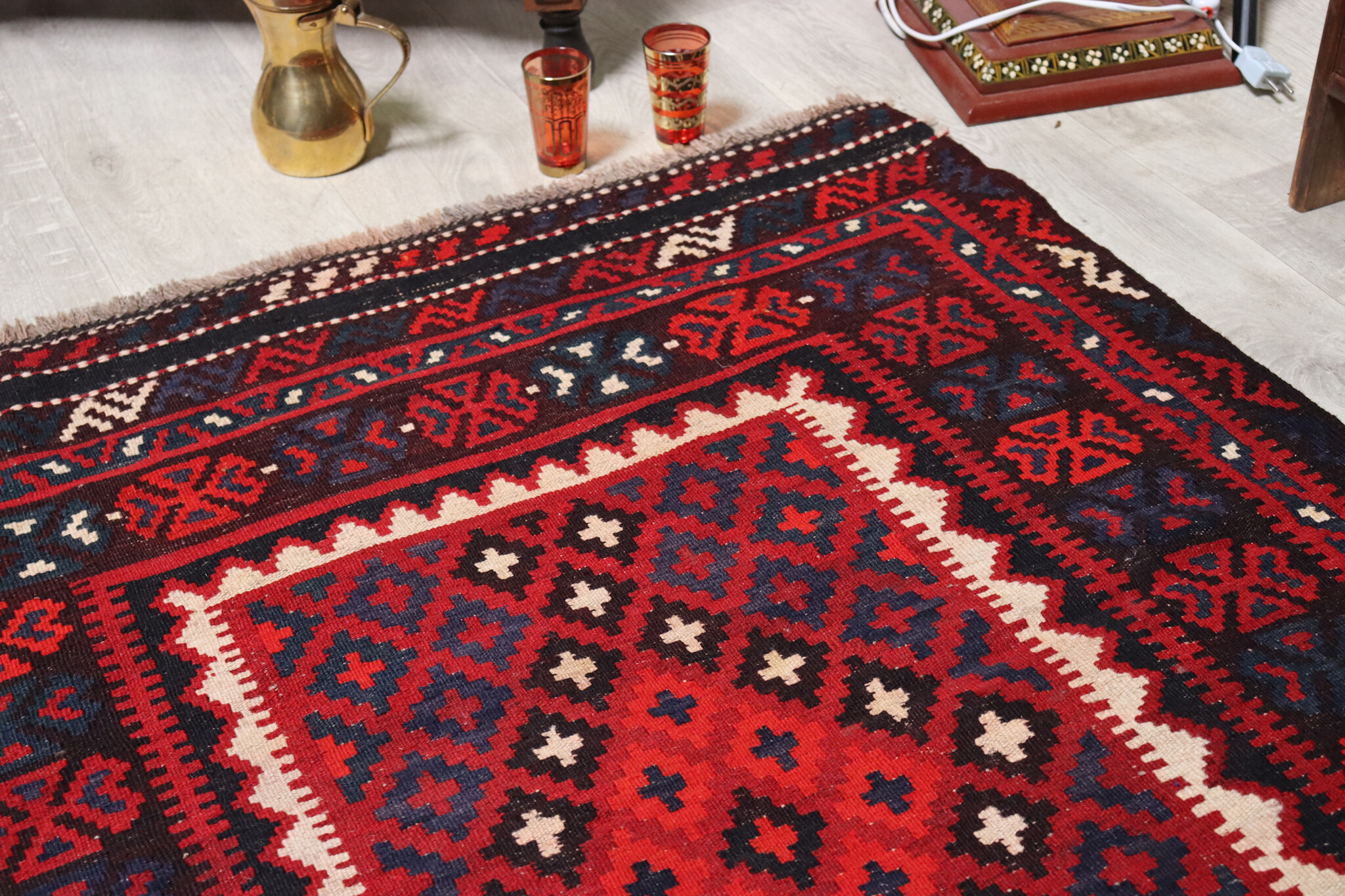 213x106 cm Afghan   nomadic Kilim rug  No:167