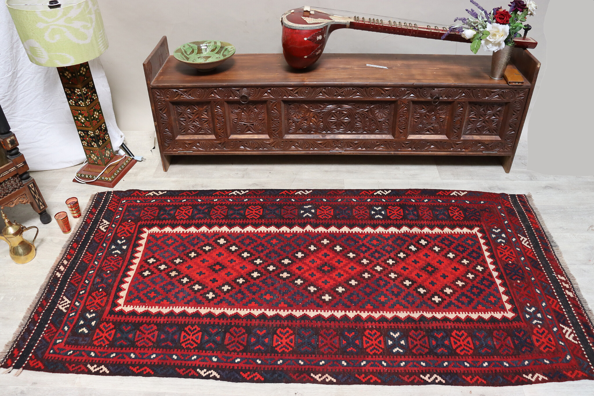 213x106 cm Afghan   nomadic Kilim rug  No:167