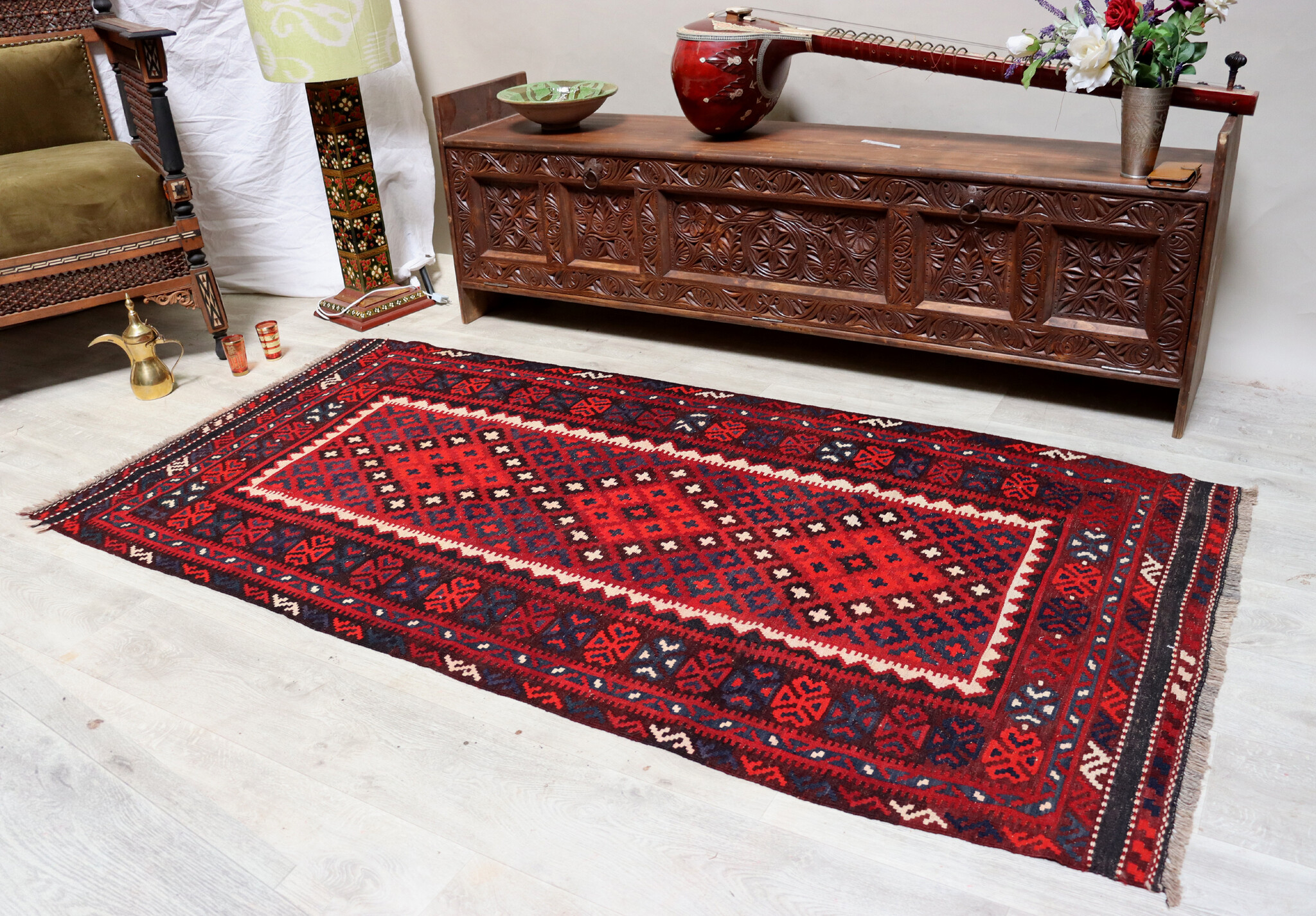 213x106 cm Afghan   nomadic Kilim rug  No:167