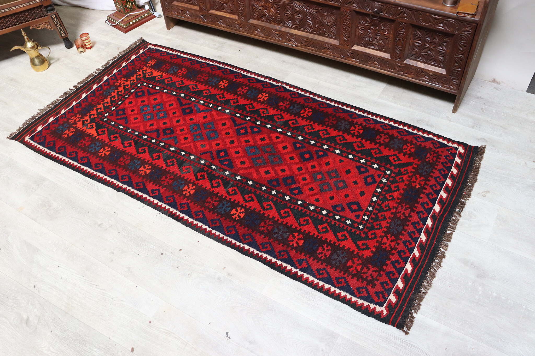 208x97 cm afghan maimana Kelim Nr: 164