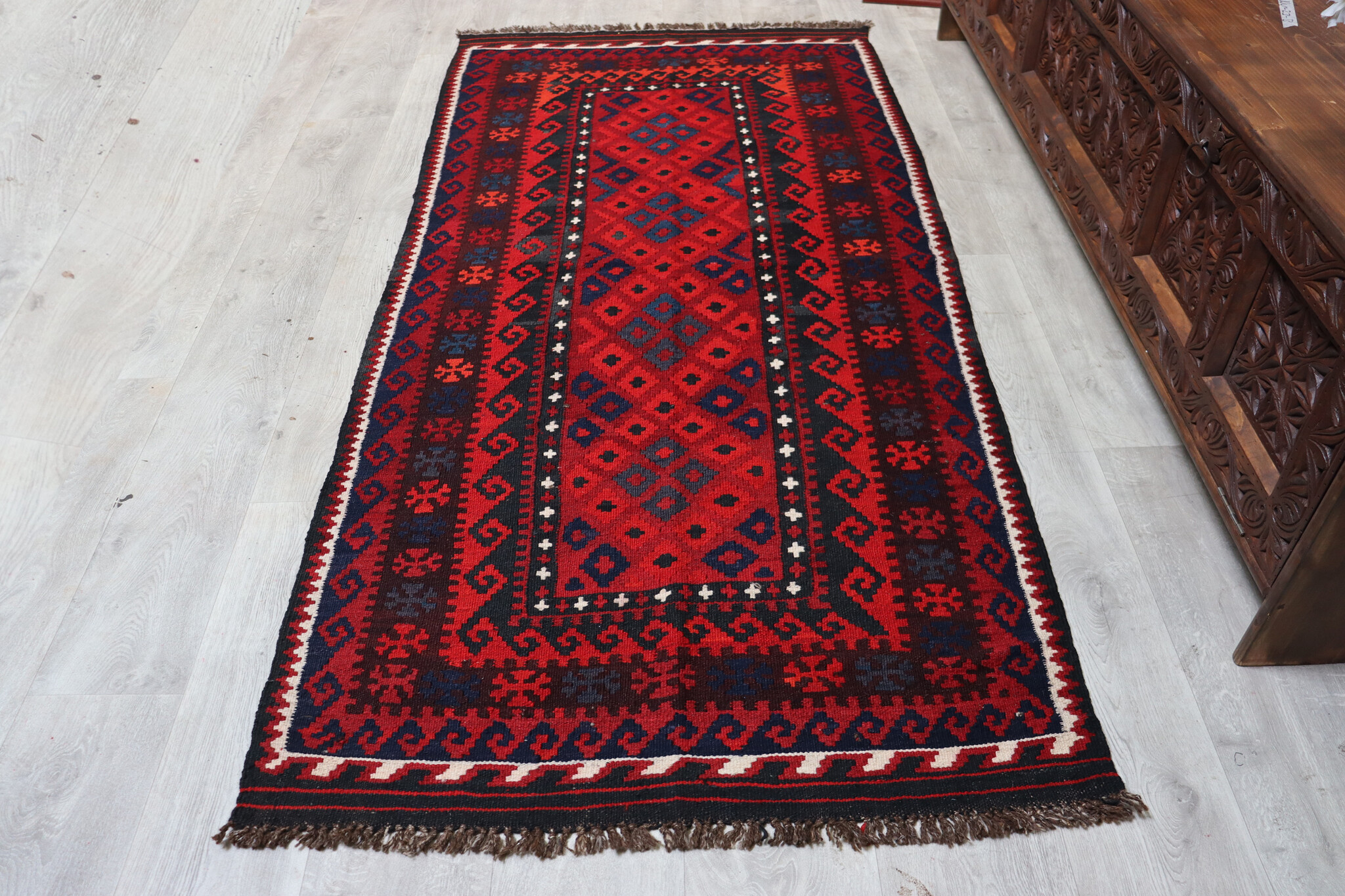 208x97 cm Afghan   nomadic Kilim rug  No:164