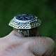 Turkmen Ring  hematite seal stone No: 443