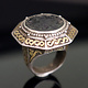 Turkmen Ring  hematite seal stone No: 443