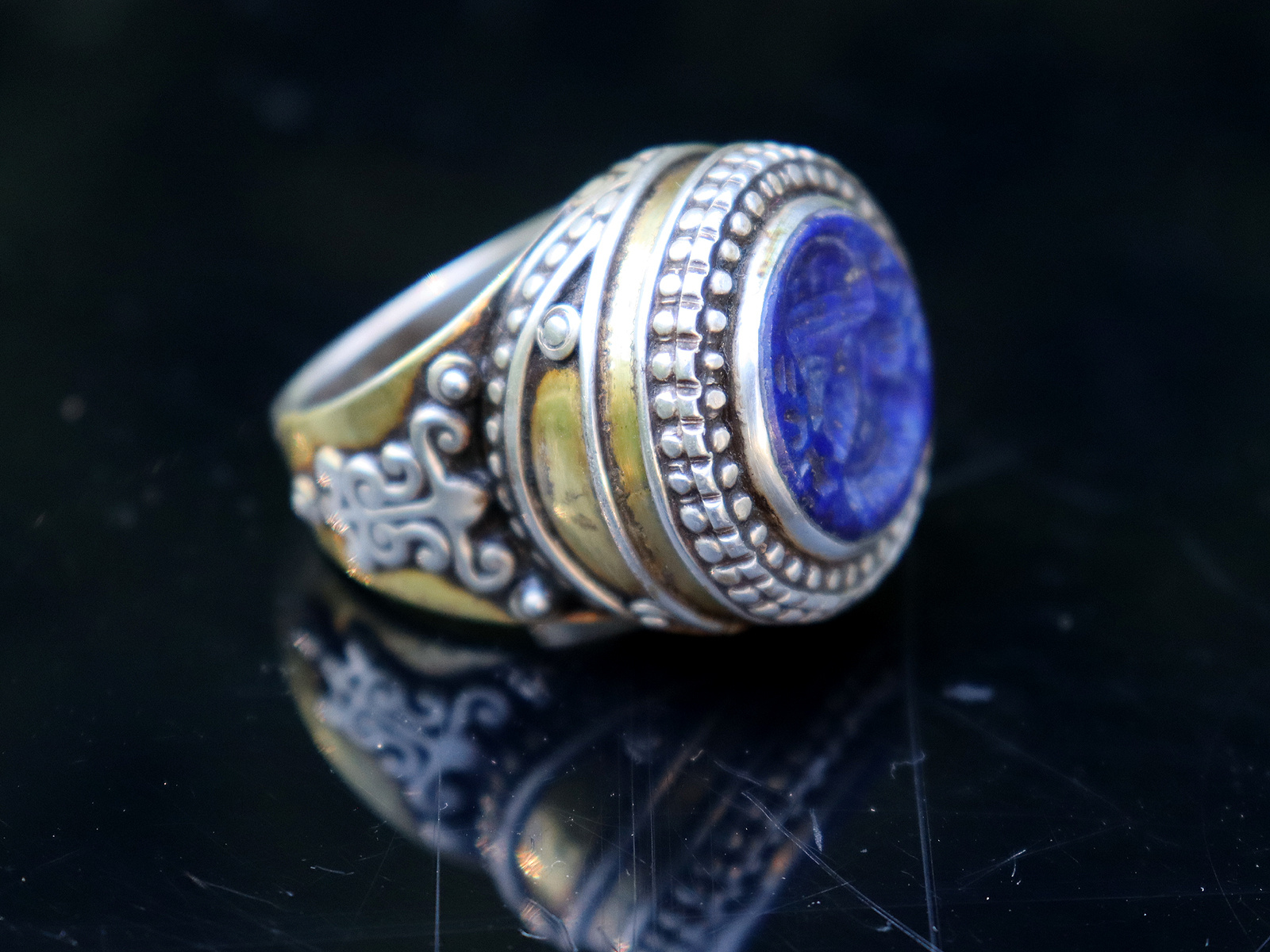 Turkmenische Lapis Lazli Siegel Ring  Nr: 441