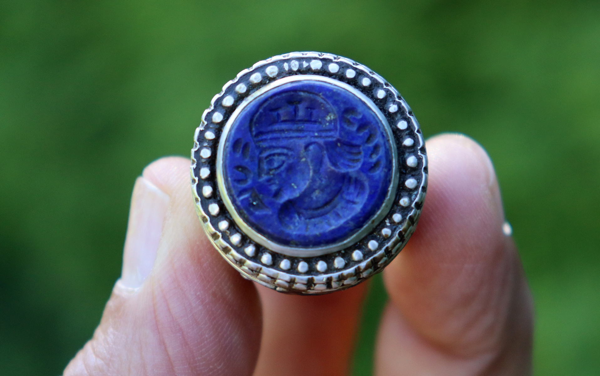 Turkmen Ring  Lapis Lazli seal stone No: 441