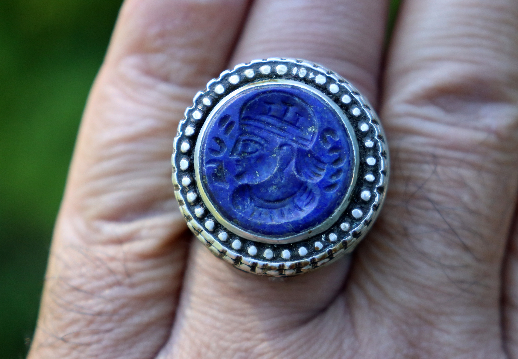 Turkmen Ring  Lapis Lazli seal stone No: 441