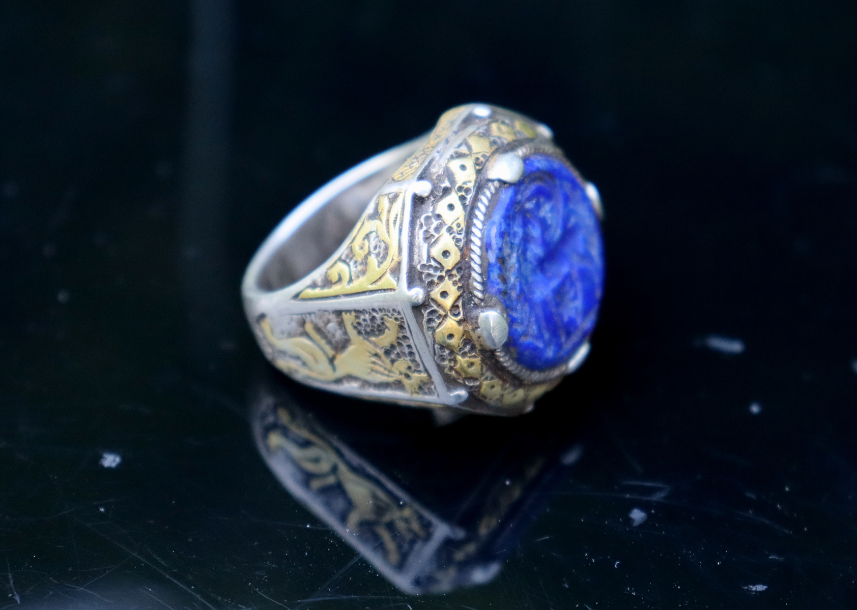 Turkmenische Lapis Lazli Siegel Ring  Nr: 440