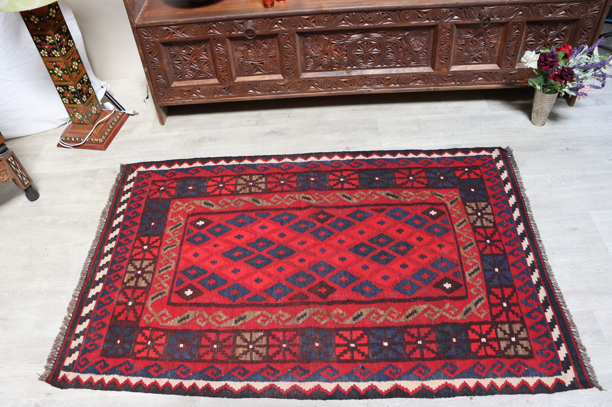 155x100 cm Afghan   nomadic Kilim rug  No:157