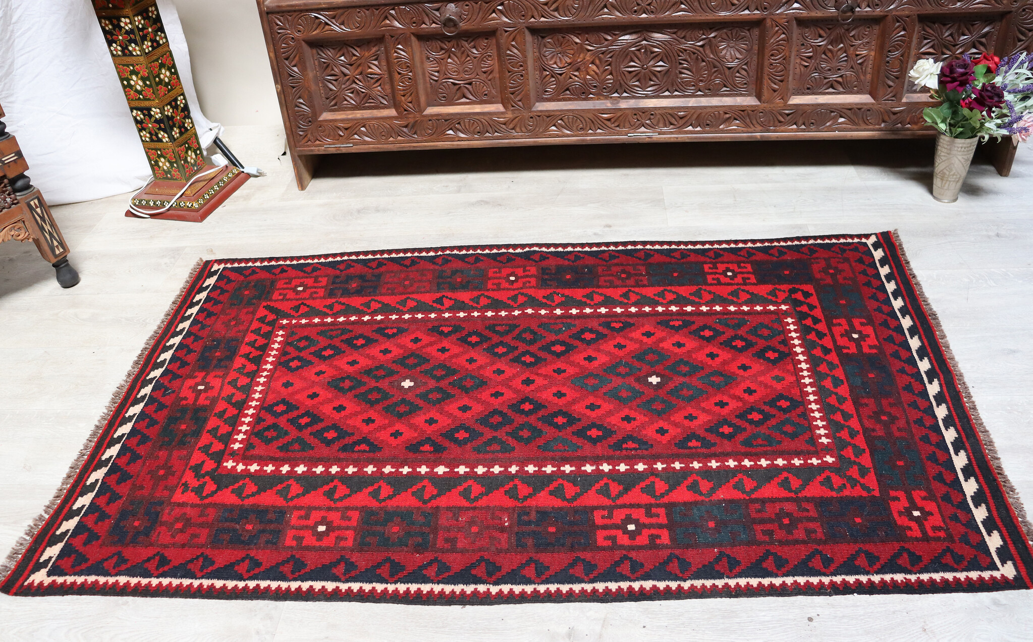 158x95 cm Afghan   nomadic Kilim rug  No:160