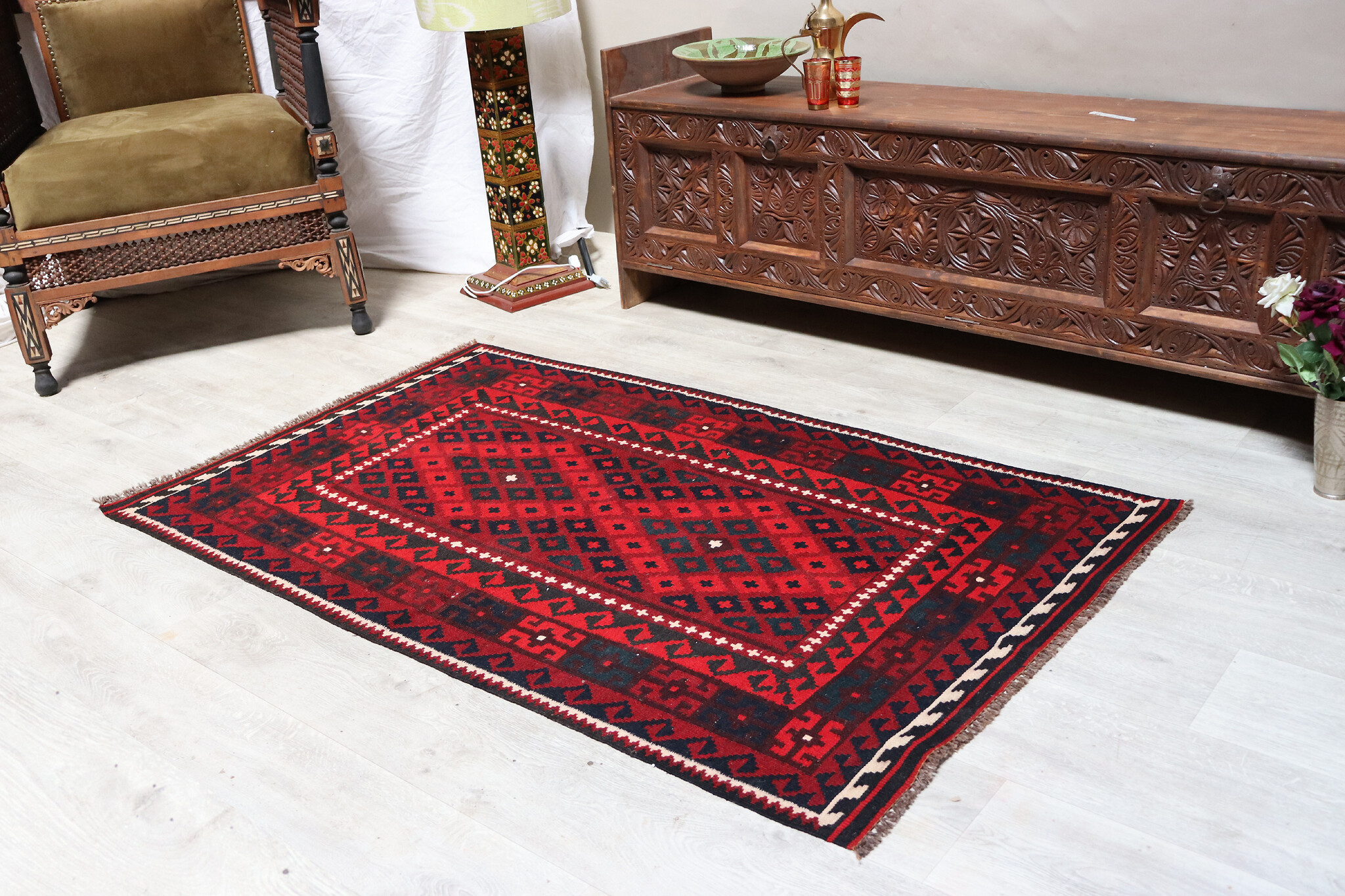 158x95 cm Afghan   nomadic Kilim rug  No:160