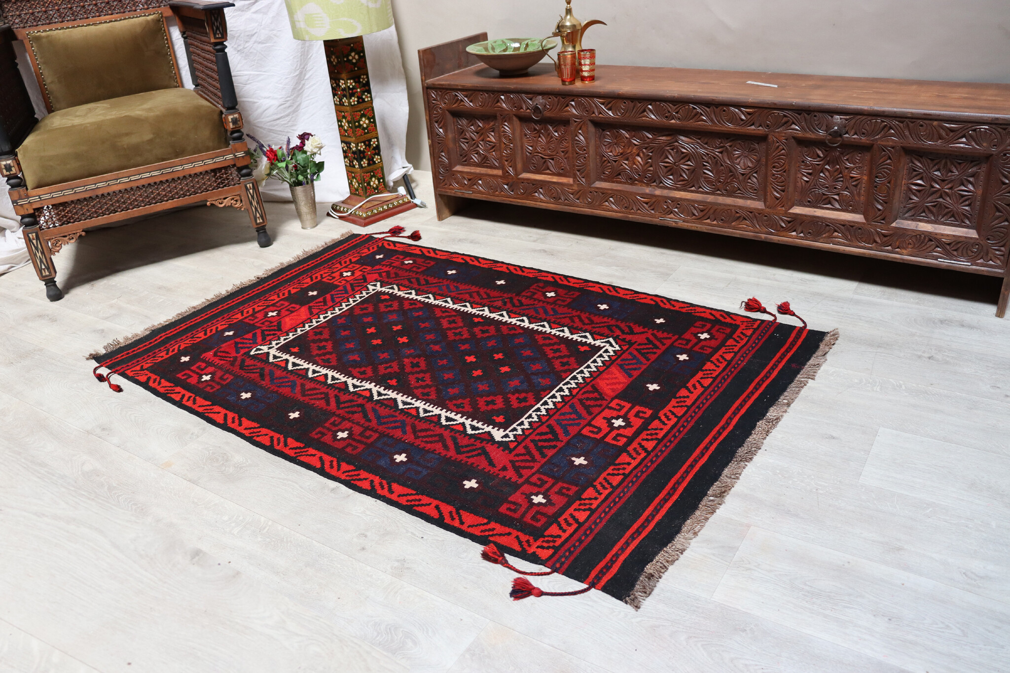 168x103 cm afghan maimana Kelim Nr: 158