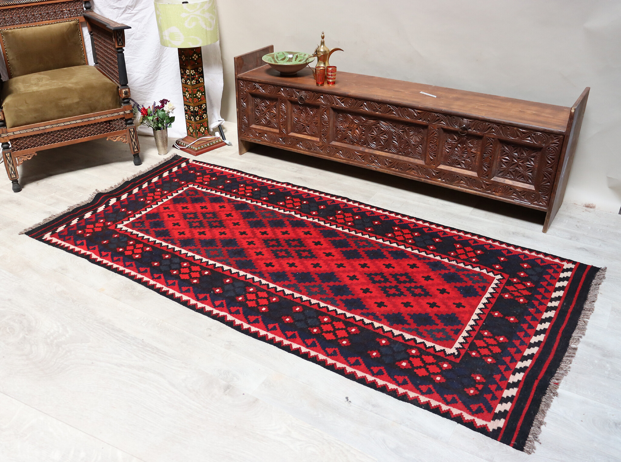 237x110 cm Afghan   nomadic Kilim rug  No:181