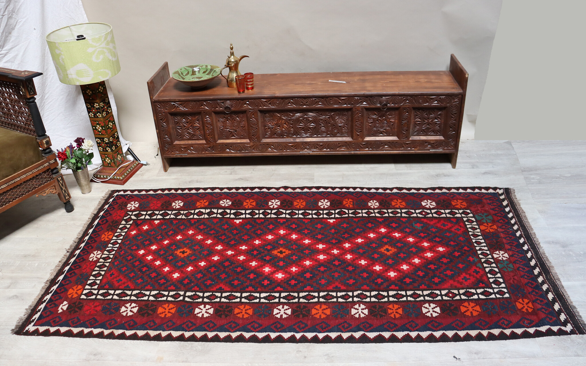 233x116 cm Afghan   nomadic Kilim rug  No:186