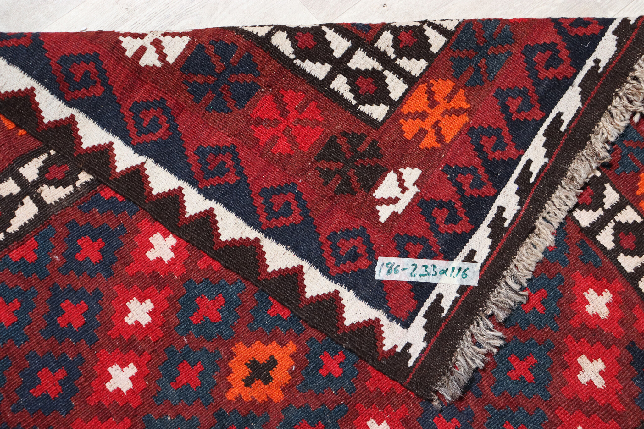 233x116 cm Afghan   nomadic Kilim rug  No:186