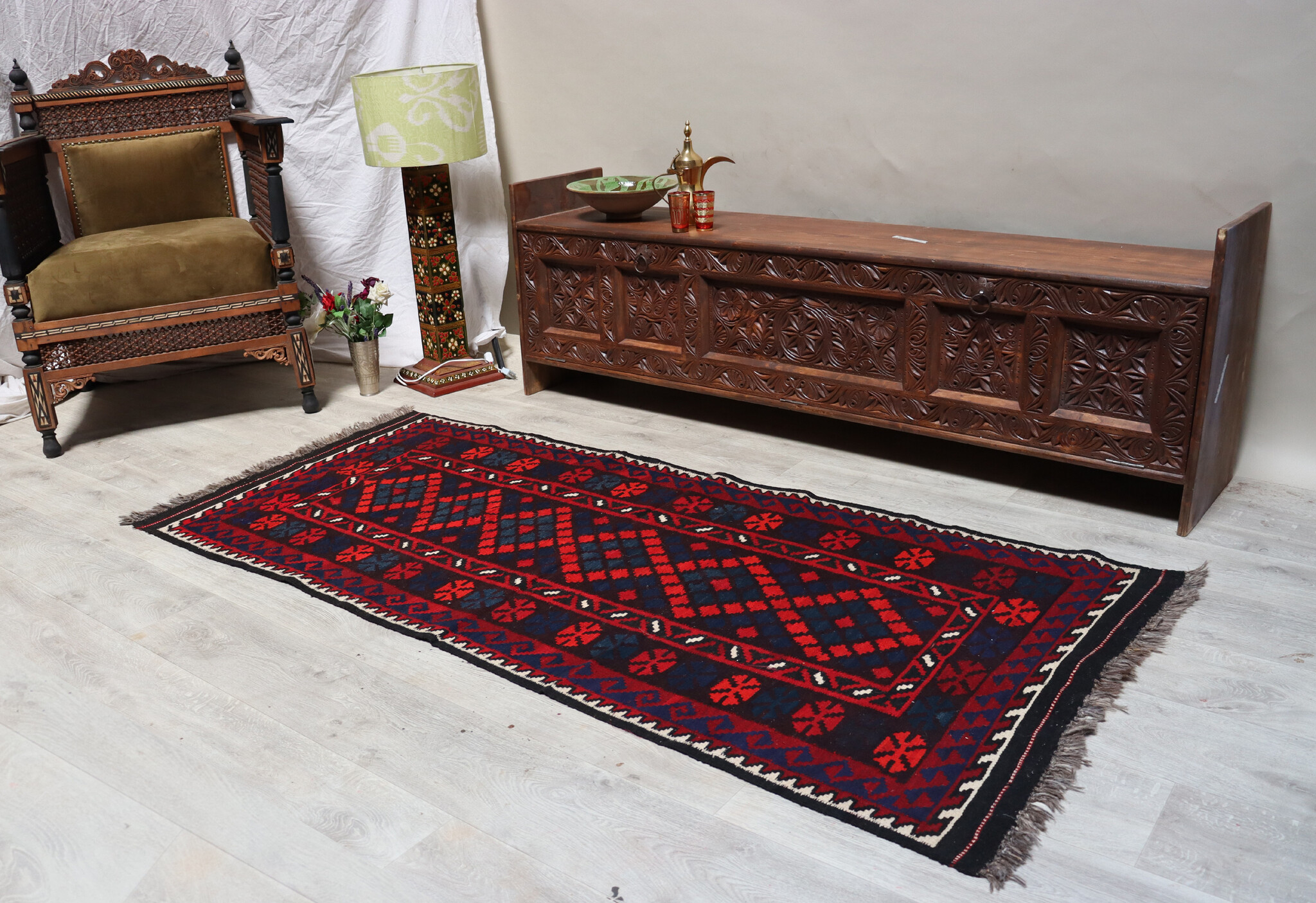 201x87 cm afghan maimana Kelim Nr: 180