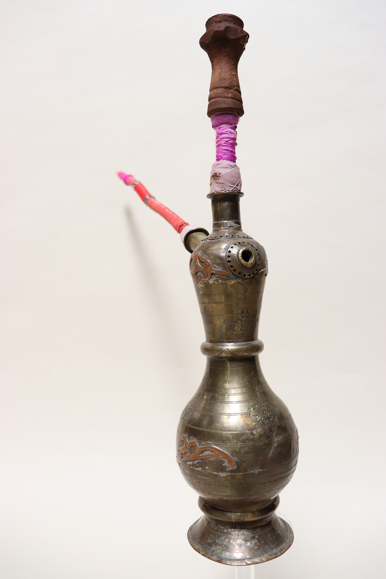 Antique Engraved Brass Hookah Shisha hubble-bubble from Afghanistan No:23/19