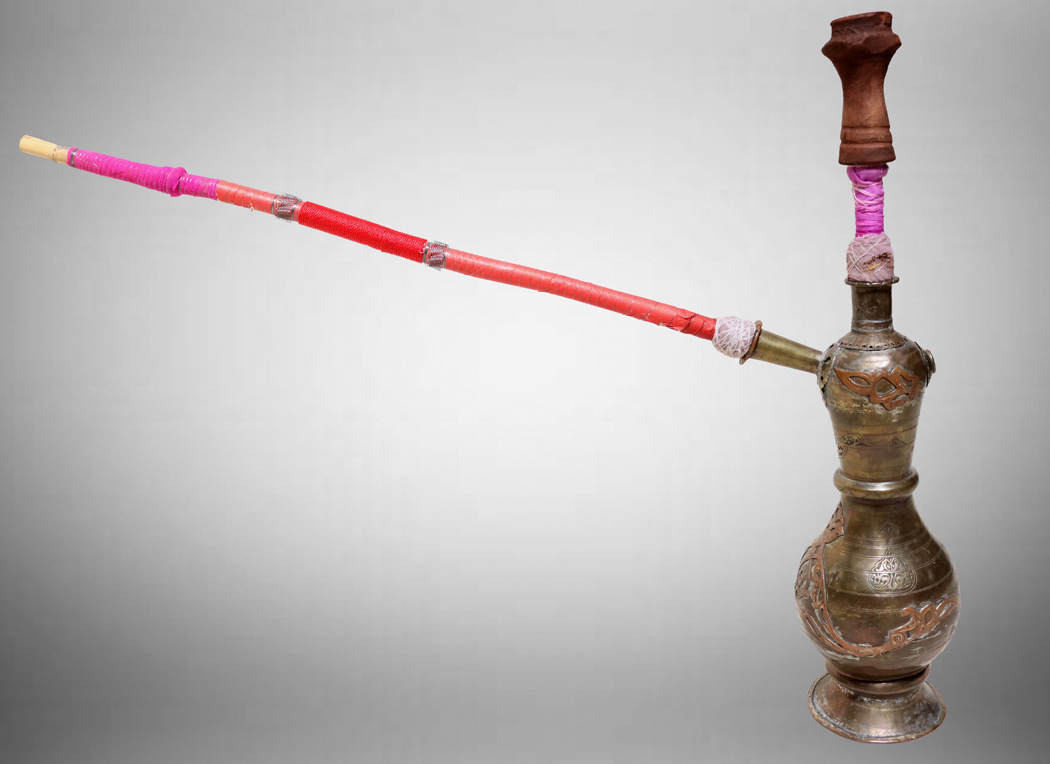 Antique Engraved Brass Hookah Shisha hubble-bubble from Afghanistan No:23/19