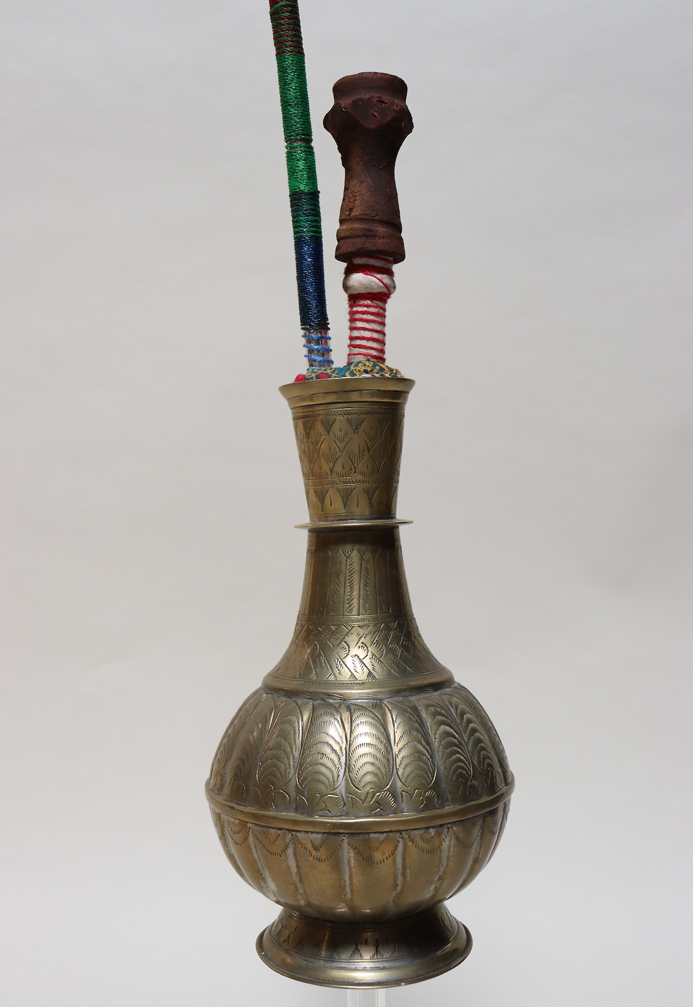 Antique Engraved Brass Hookah Shisha hubble-bubble from Afghanistan No:23/15
