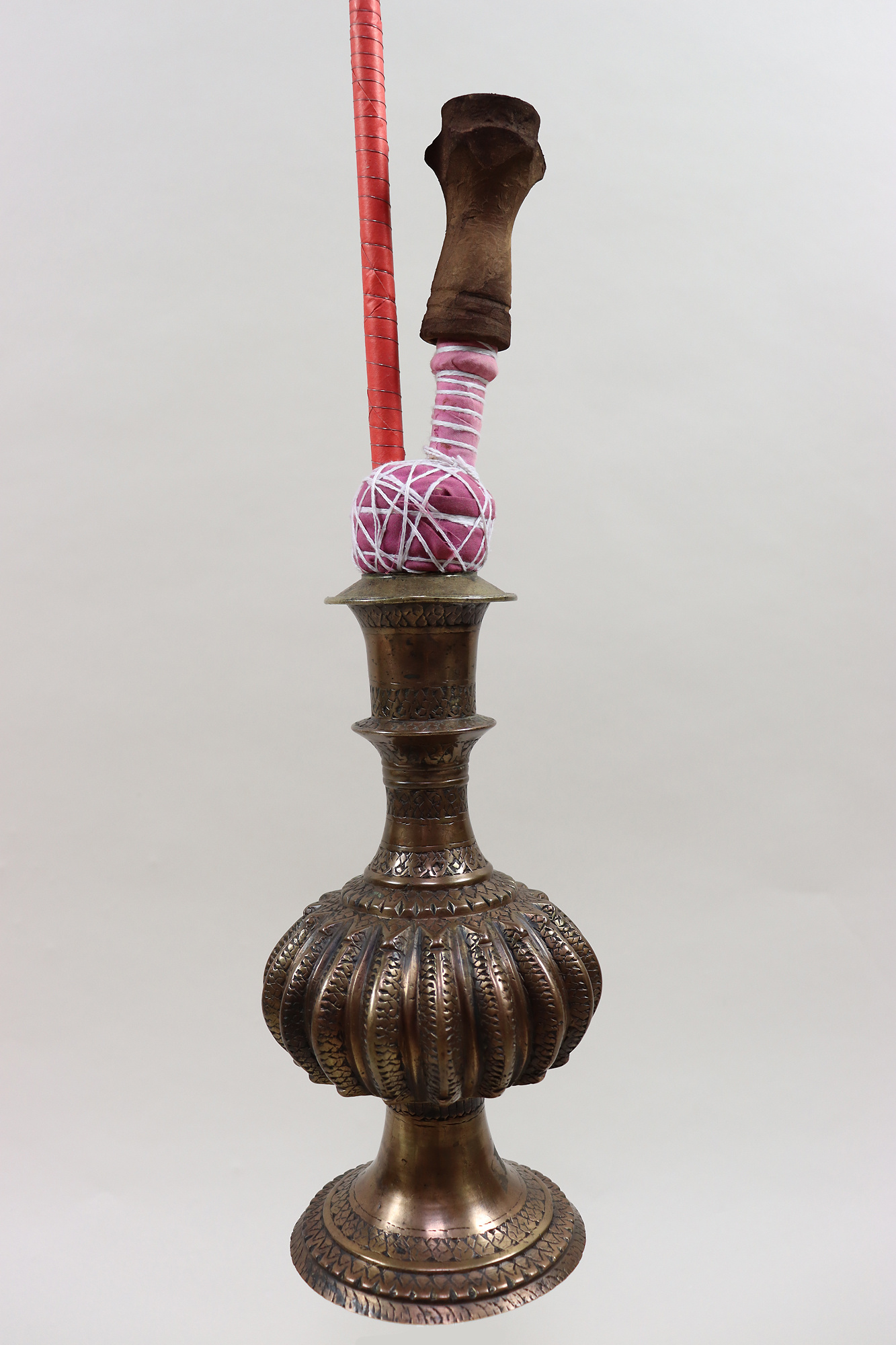 Antique Engraved Brass Hookah Shisha hubble-bubble from india pakistan No:23/ 9