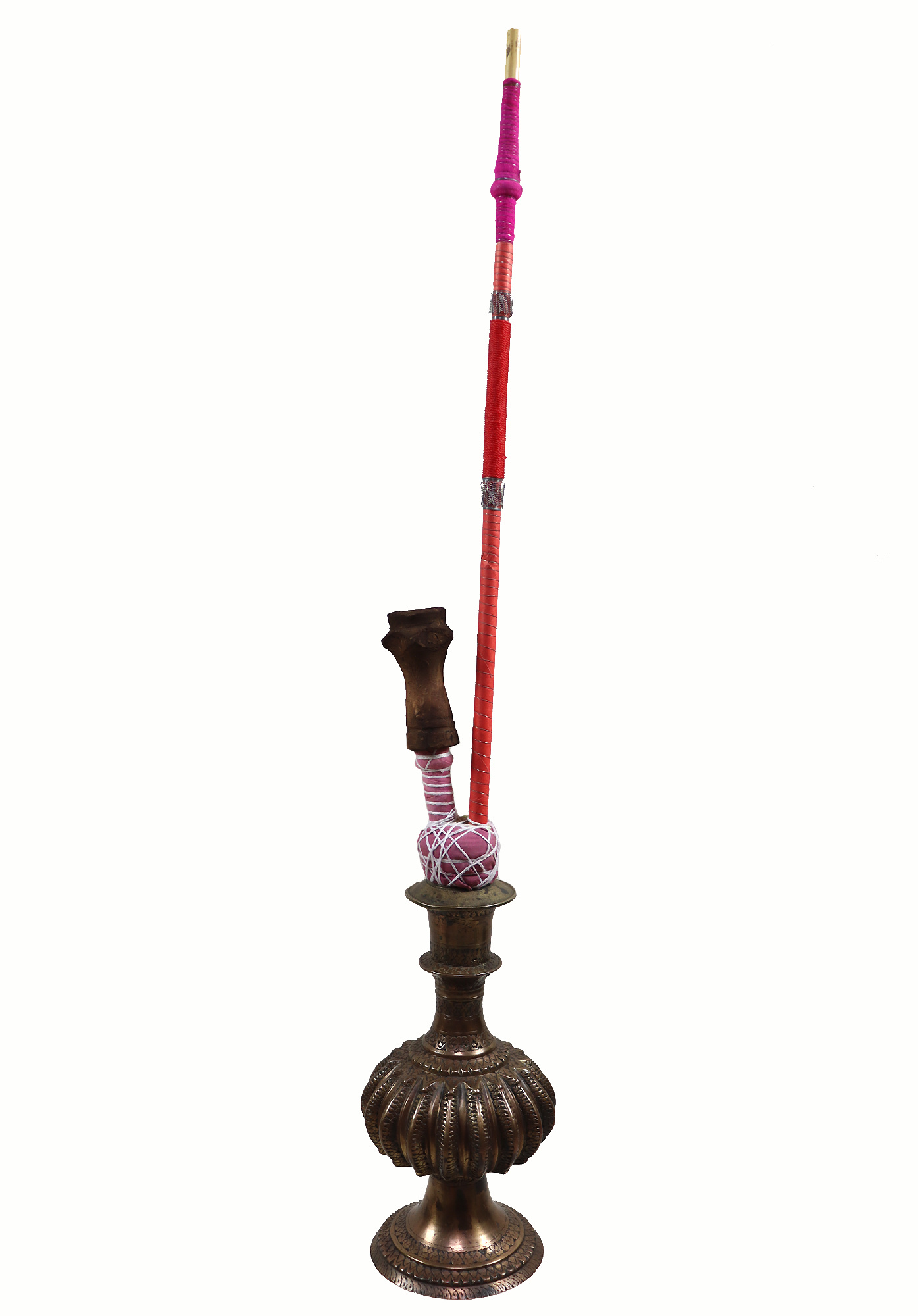 Antique Engraved Brass Hookah Shisha hubble-bubble from india pakistan No:23/ 9