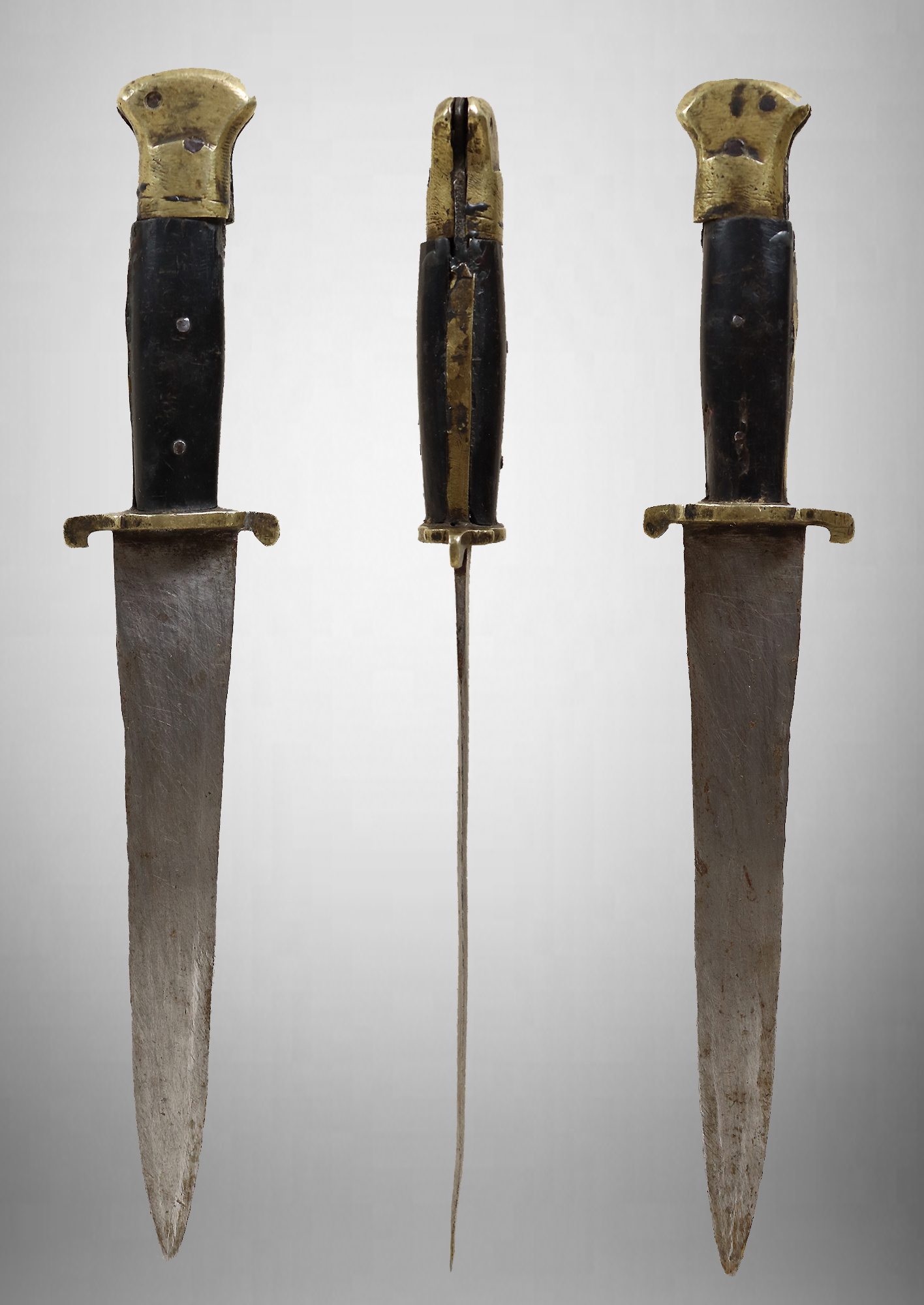 Antique Original Afghan Khyber Waziri knife dagger pesh kabz , karud, choora, pesh kabz 19th to 20th century, T shaped blade, No: MS23/ A116