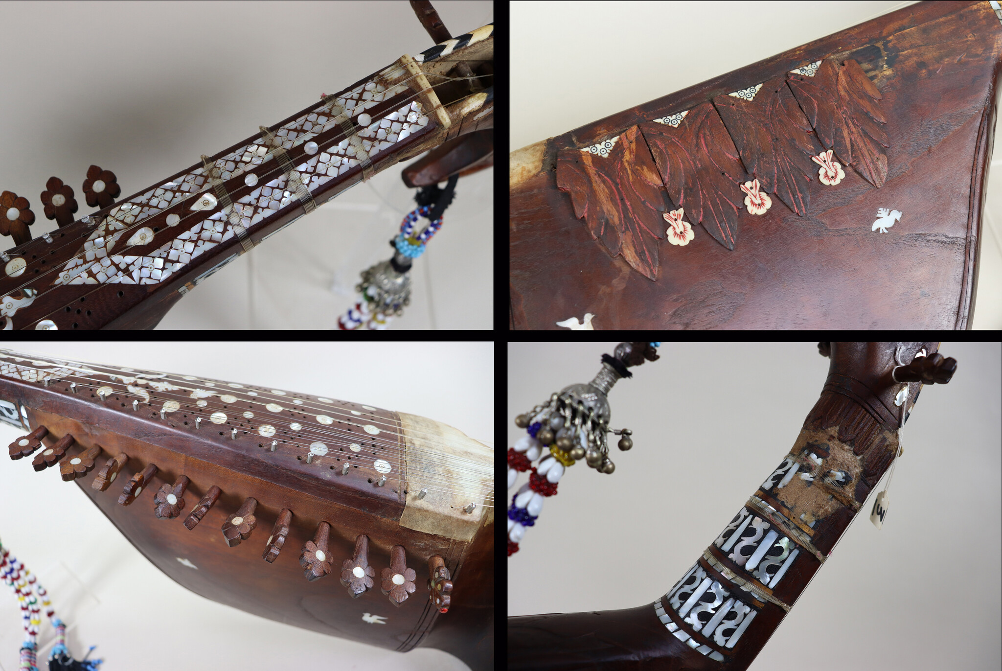antique traditional folk musical instrument Afghanistan Rubab rabab rabab mother of pearl inlay 23/3
