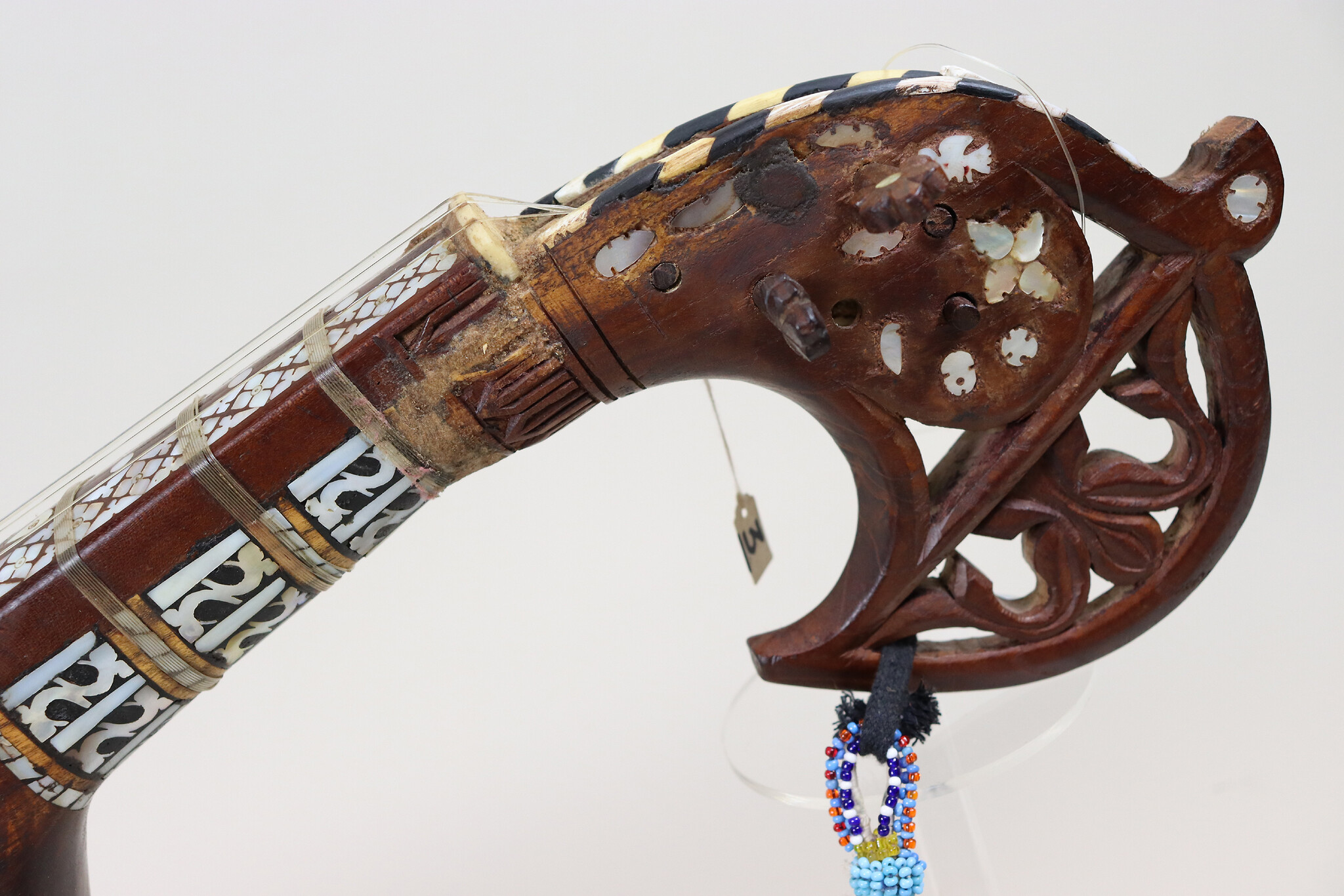 antique traditional folk musical instrument Afghanistan Rubab rabab rabab mother of pearl inlay 23/3