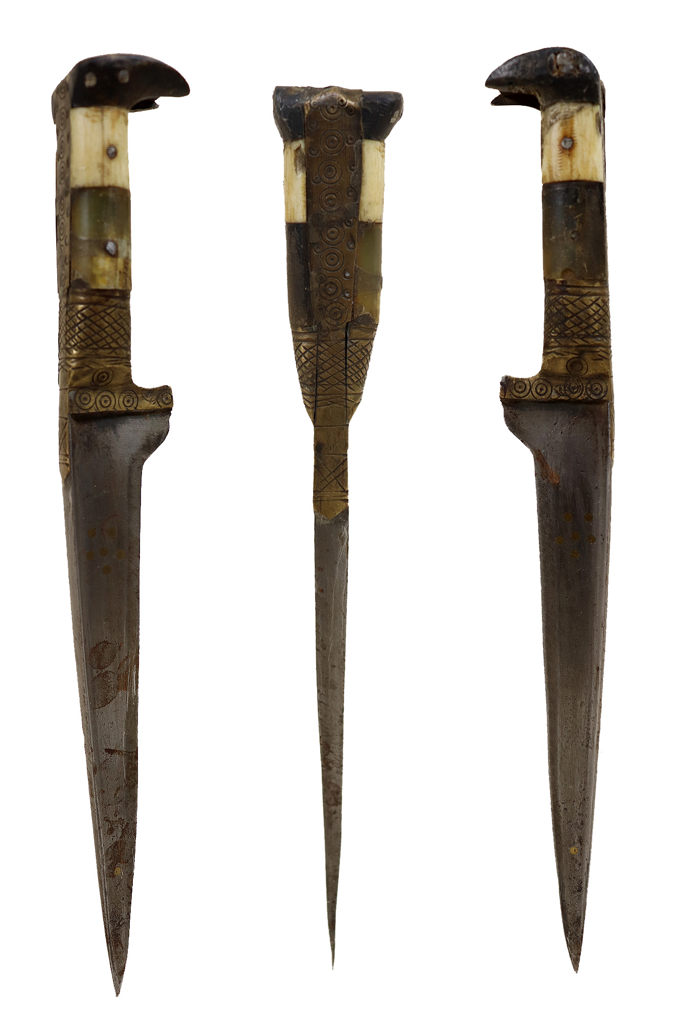 Antique Original Afghan Khyber Waziri knife dagger pesh kabz , karud, choora, pesh kabz 19th to 20th century, T shaped blade, No: MS23/ A119
