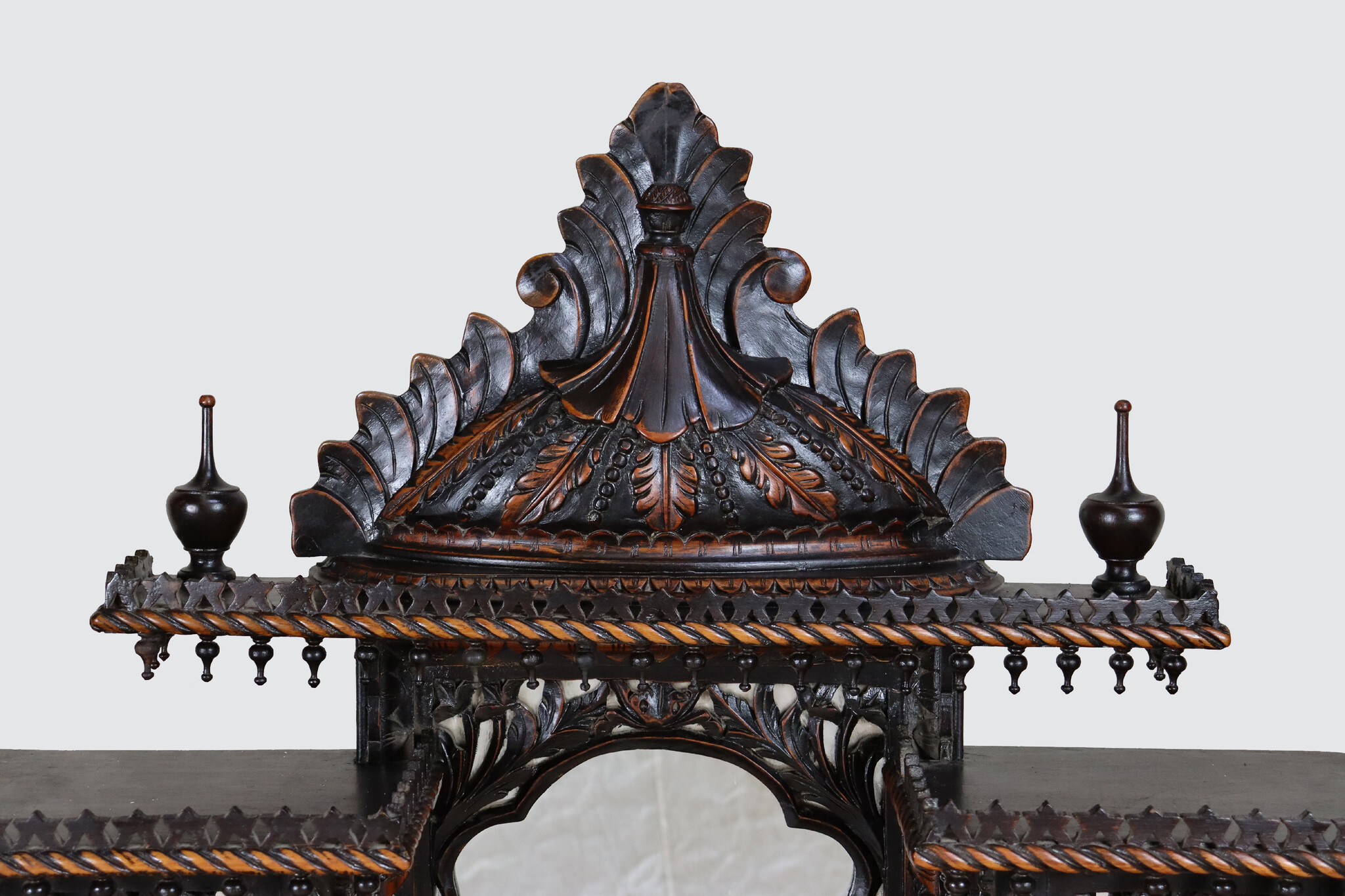 Antique Anglo Indian Carved Wall Shelf Early 20th century