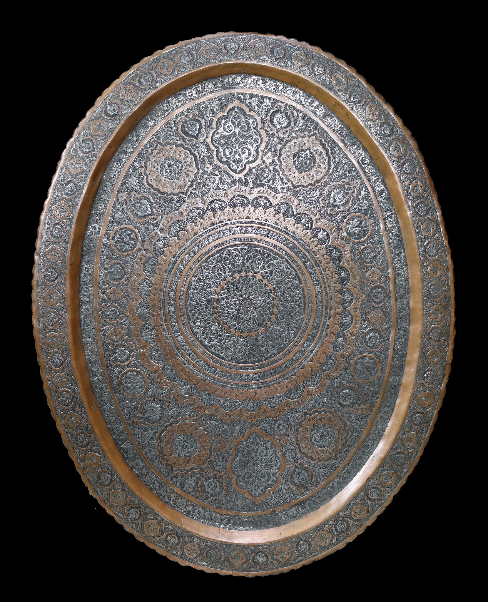 110x84 cm  osmanisch ägyptisch marokkanisch orient Messing tablett Teetisch beisteltisch  Qalam Zani