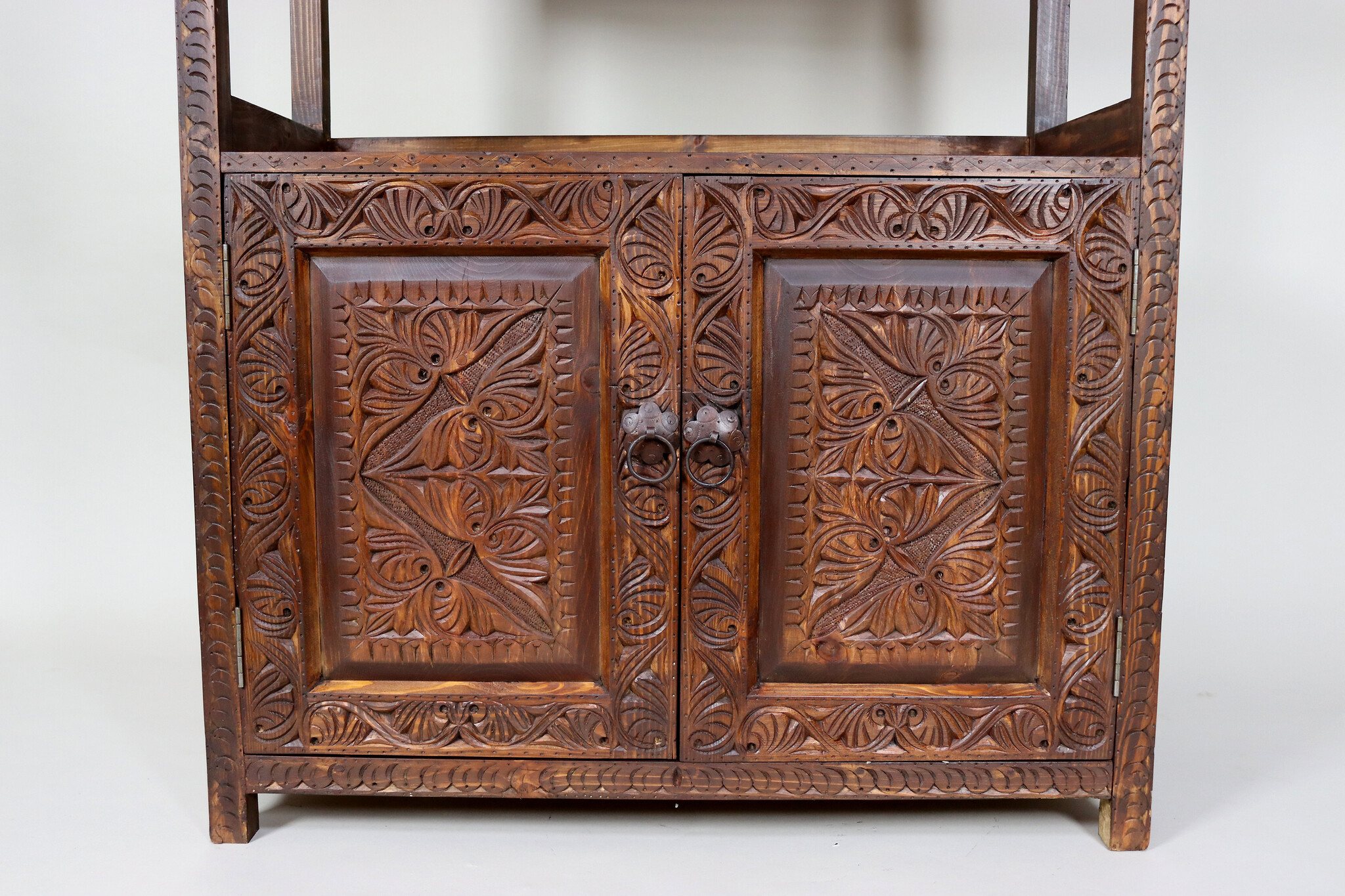 antique-look Hand carved solid wood  orient vintage wooden cabinet bookshelf shelf from Afghanistan Nuristan 23