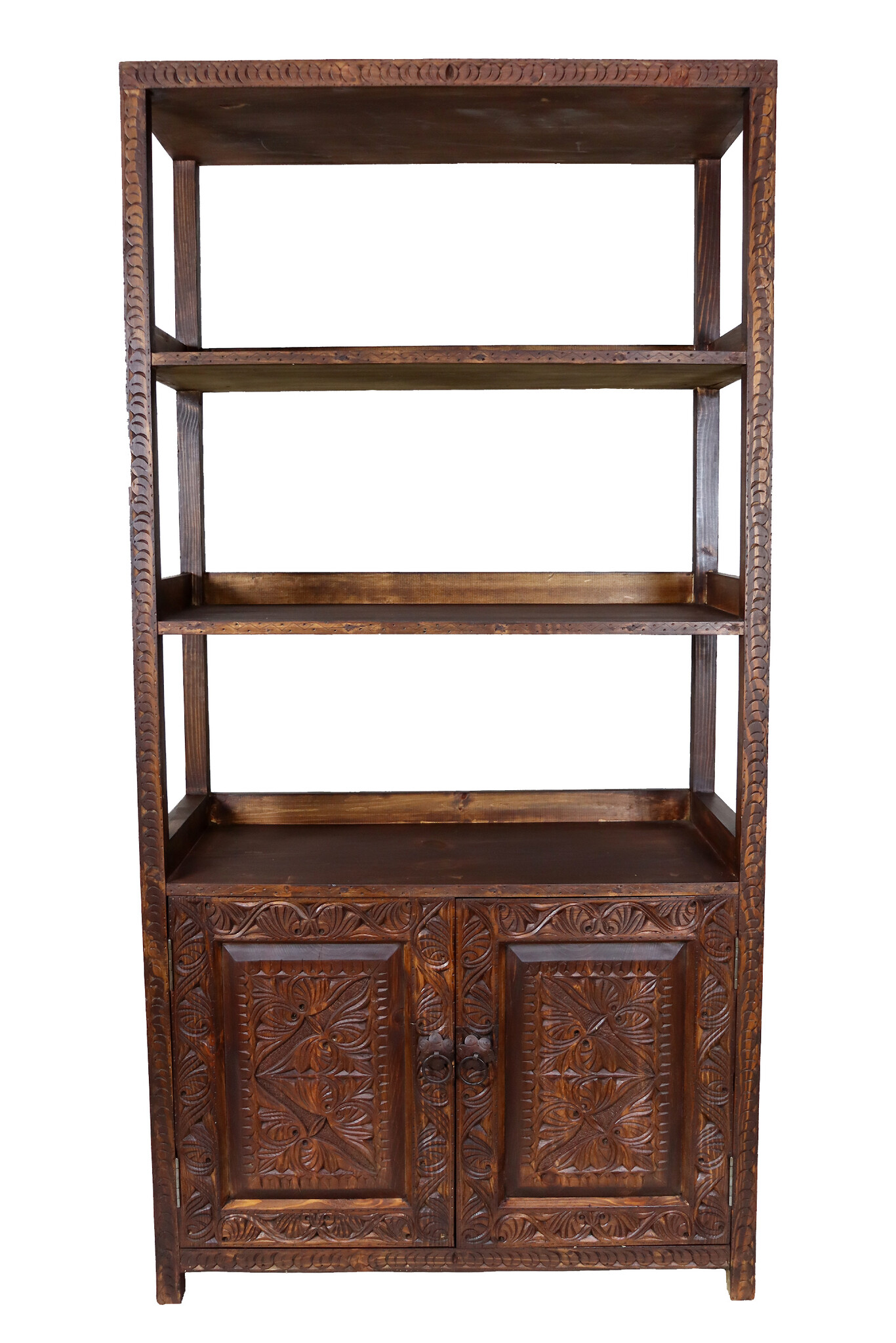 antique-look Hand carved solid wood  orient vintage wooden cabinet bookshelf shelf from Afghanistan Nuristan 23