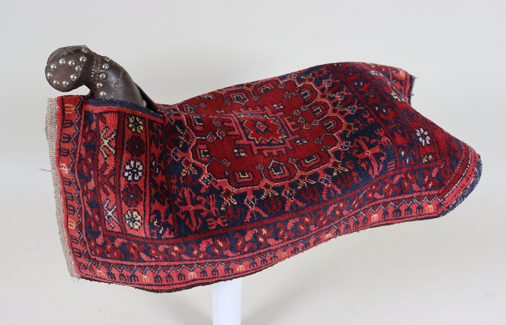 Antiker turkmenischer Ersari Elefantenfuß Design Teppich Pferdesatteldecke Decke Teppich aus Afghanistan Nr:23A