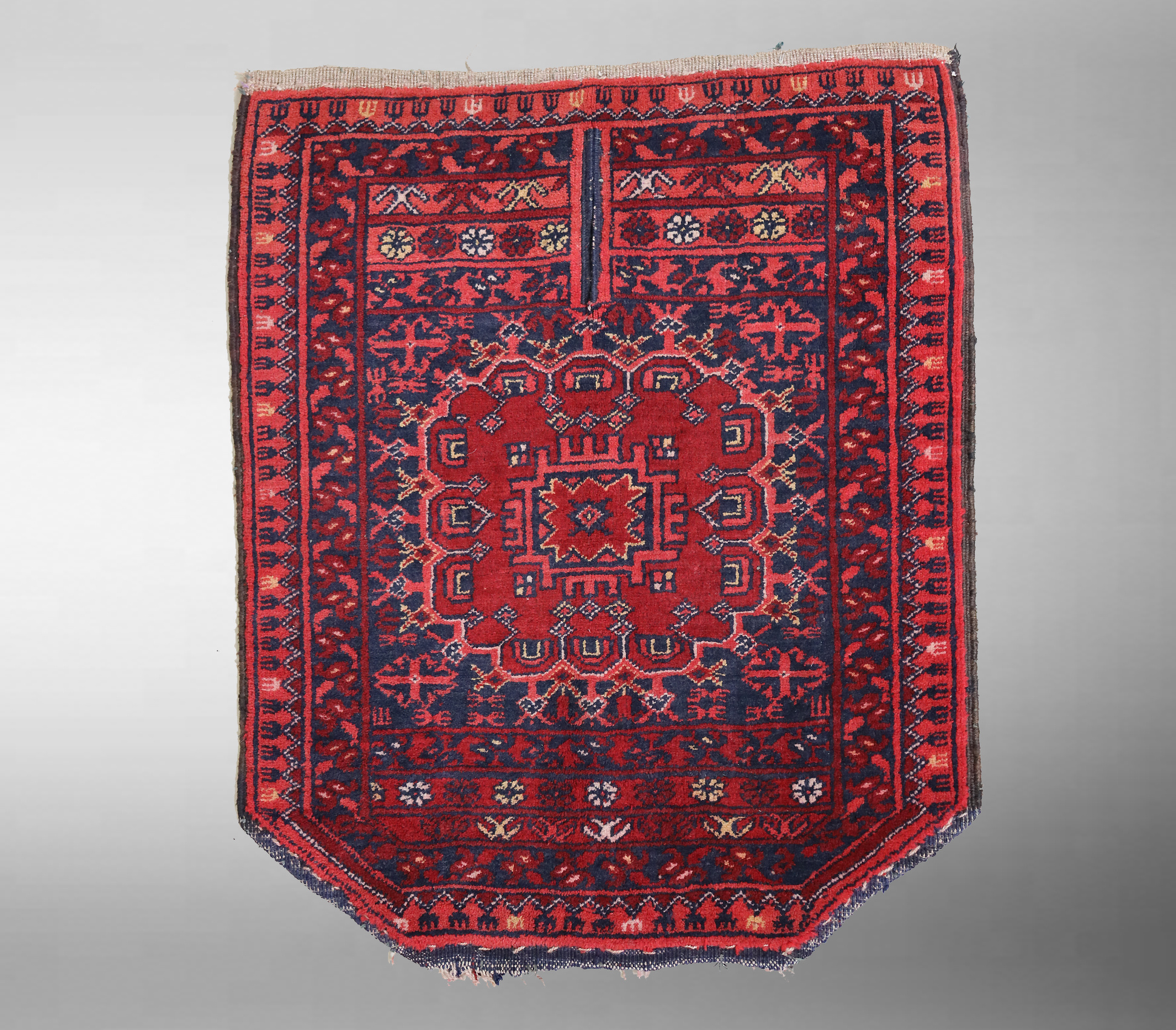 Antiker turkmenischer Ersari Elefantenfuß Design Teppich Pferdesatteldecke Decke Teppich aus Afghanistan Nr:23A