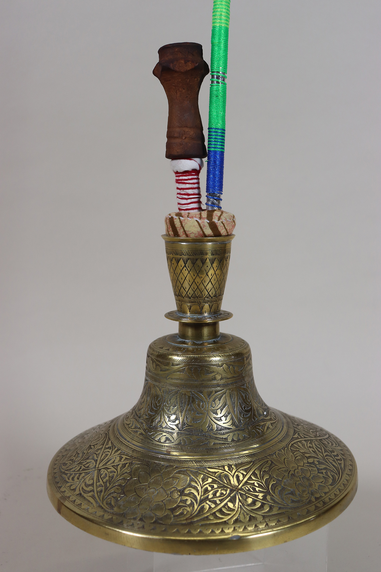 Antique Engraved Brass Hookah Shisha hubble-bubble from india pakistan No:23/L