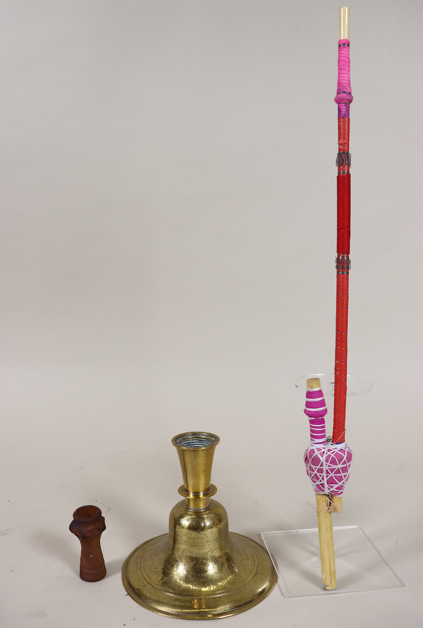 Antique Engraved Brass Hookah Shisha hubble-bubble from india pakistan No:23/M