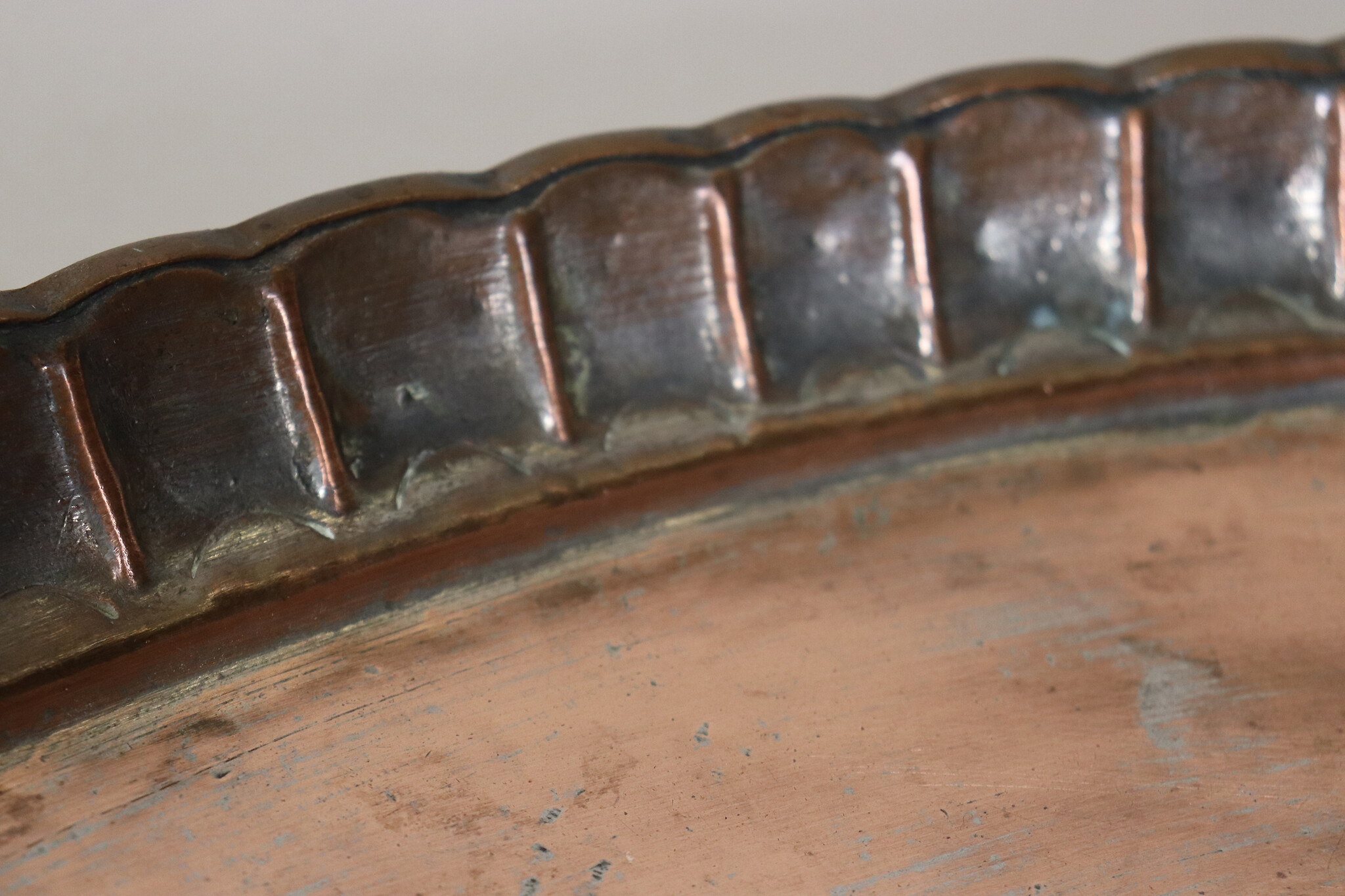 93  cm Ø  Antique ottoman orient Islamic  Hammer Engraved Copper table Tea table side table Tray from Afghanistan  No-HH - HH22A